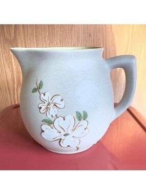 Pigeon Forge Dogwood Pitcher Floral Hand Painted Yellow Interior Creamer Syrup
